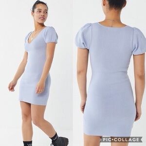 Elegant urban outfitters Blue Puff Sleeve Dress